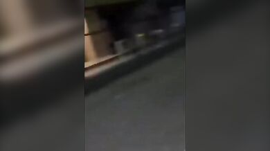 Japanese whore is stripped naked by a customer on the street