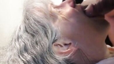 74 Yo Granny Gives A Deepthroat Blowjob her Grandson