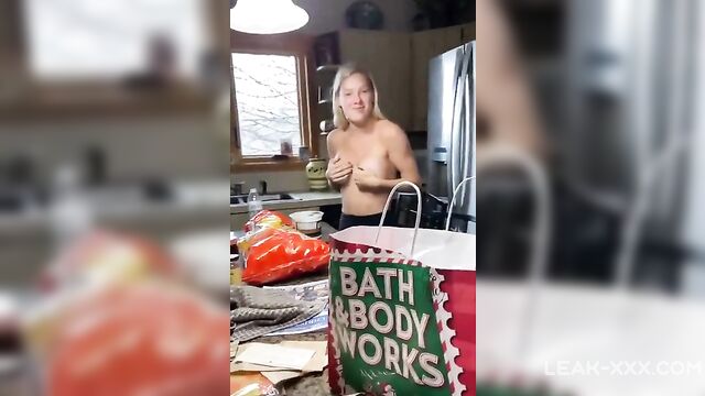 Mom Records Her Shy Daughter Nude In The Kitchen - 4 image