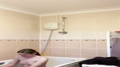 Rebecca Squires with small tits in the shower part 2