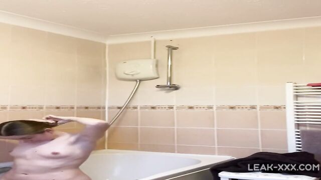 Rebecca Squires with small tits in the shower part 2