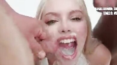 Insatiable blonde whore can't get enough dick in a hardcore gangbang