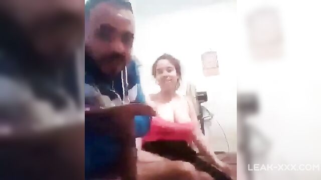 Arab slut with big tits swallows cum - 1 image