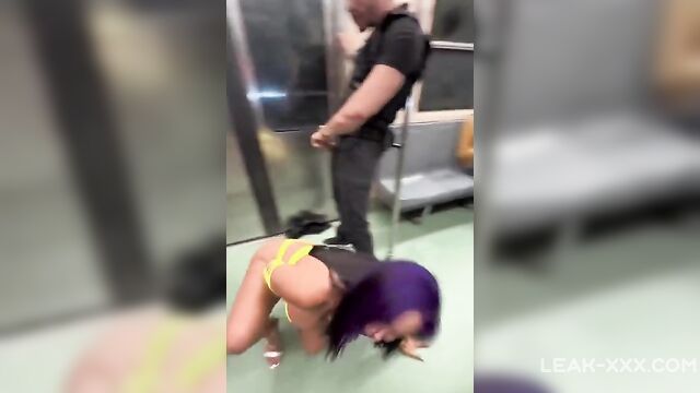 Public subway sex with busty whore and police - 5 image