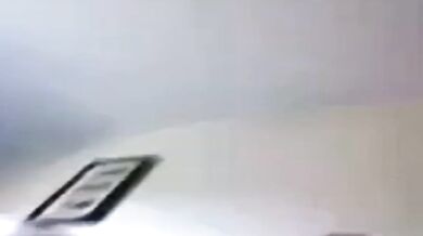 Horny girl masturbates with hairbrush at home