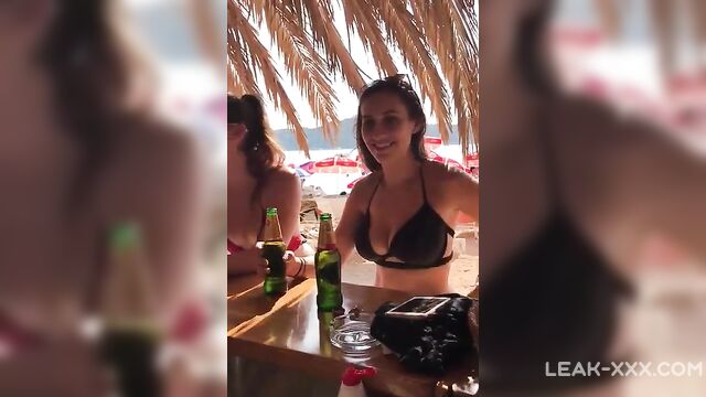 Girls Open A Beer With Their Teeth And Show Their Tits - 5 image