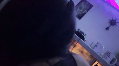 Sister In Black Panties Gives Brother Blowjob
