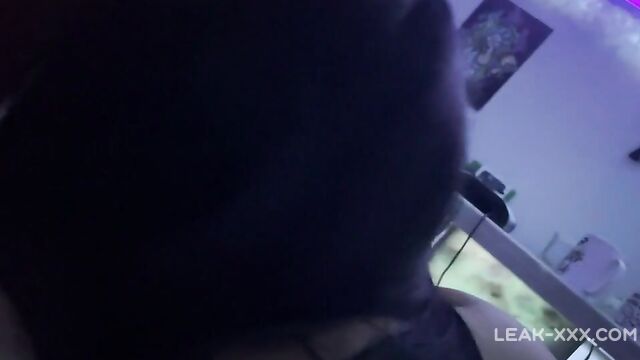 Sister In Black Panties Gives Brother Blowjob - 4 image