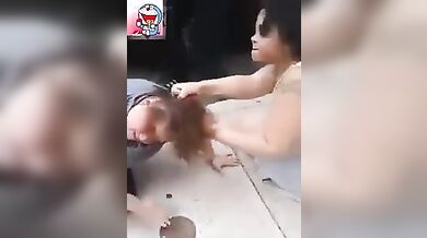 Girl fighting bottomless