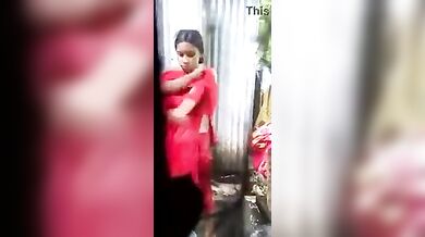 Indian Teen Changing After Bath