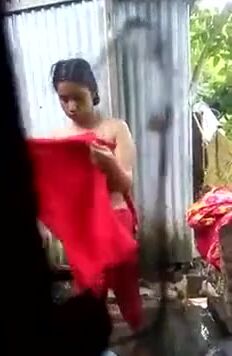Indian Teen Changing After Bath