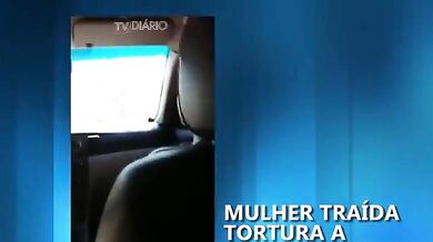 Brazil wife strips mistress naked and shaves in car