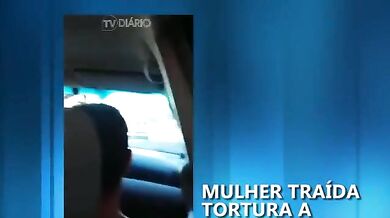 Brazil wife strips mistress naked and shaves in car
