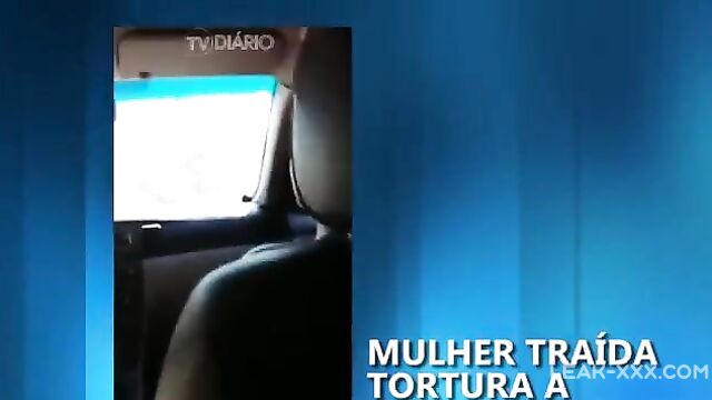 Brazil wife strips mistress naked and shaves in car - 1 image