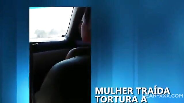 Brazil wife strips mistress naked and shaves in car