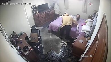 Real Dad and Daughter Massage Hacked IP Cam