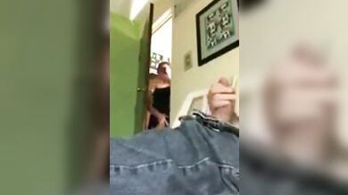 Nephew's cock flashes in front of my real Aunt