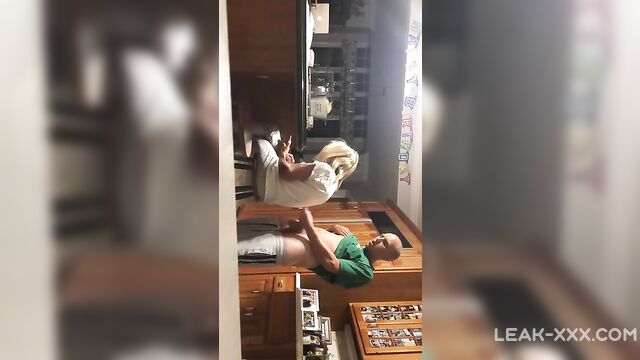 Real Son wanks behind Mom and cums - 1 image