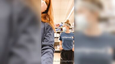 Real Mom and Daughter flashing boobs in the mall