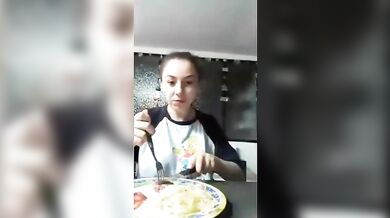 Slutty Daughter shows her Father her breasts during dinner