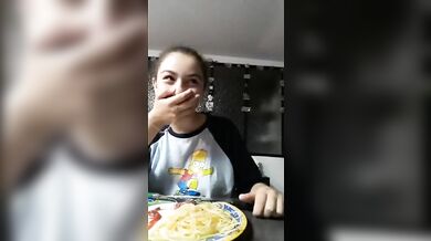 Slutty Daughter shows her Father her breasts during dinner