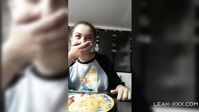 Slutty Daughter shows her Father her breasts during dinner - 3 image