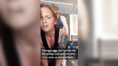 Real Son Cums in Mom's Pussy in Garage