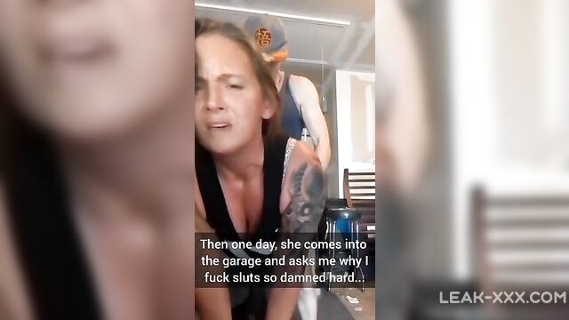 Real Son Cums in Mom's Pussy in Garage