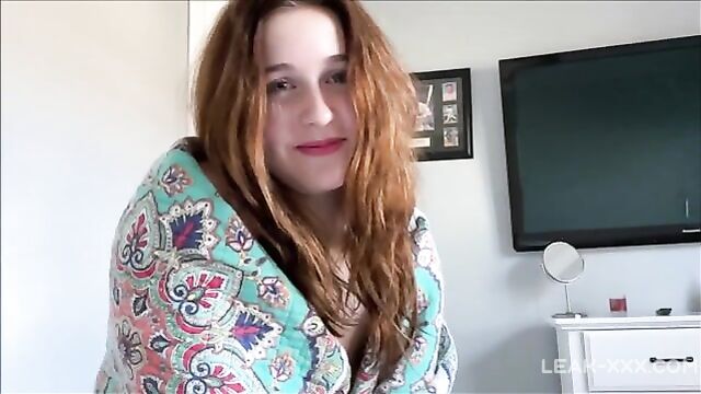 Redhead Sister Mouth Fucked with a Big Cock at Home - 2 image