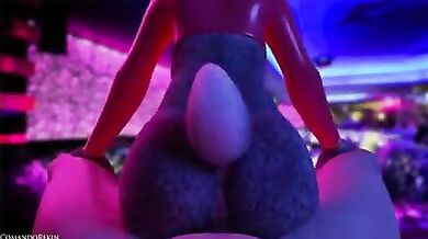 Judy Hops Jumps on a Dick Close Up