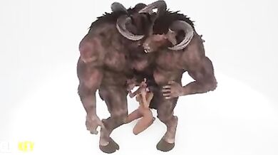 Monsters with Horse Cocks are Fucking a Beauty