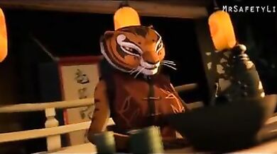 Kung Fu Panda fucks the tigress and Tai Lung (cartoon)
