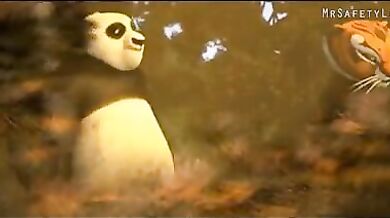 Kung Fu Panda fucks the tigress and Tai Lung (cartoon)