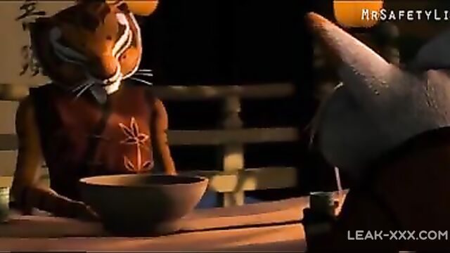 Kung Fu Panda fucks the tigress and Tai Lung (cartoon) - 1 image