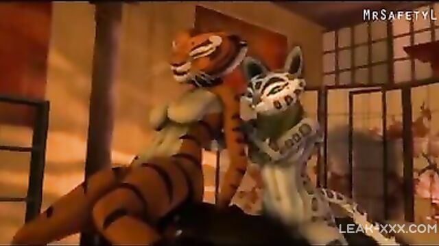 Kung Fu Panda fucks the tigress and Tai Lung (cartoon) - 5 image