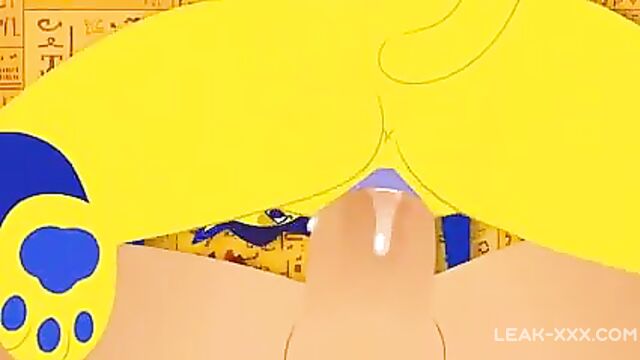 Sex cartoon with the Egyptian cat Ankha - 1 image