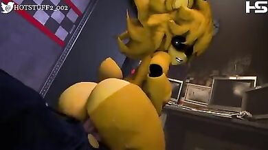 Golden Fredina is Jumping on the Guard's Dick 3D