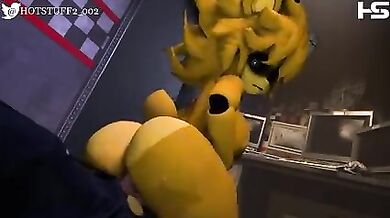 Golden Fredina is Jumping on the Guard's Dick 3D
