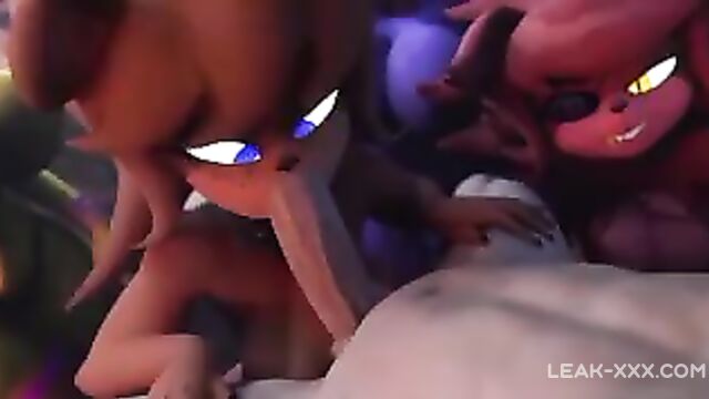 Sex with three Pretty Furry FNAF Girls - 1 image