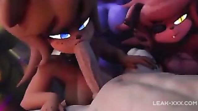 Sex with three Pretty Furry FNAF Girls
