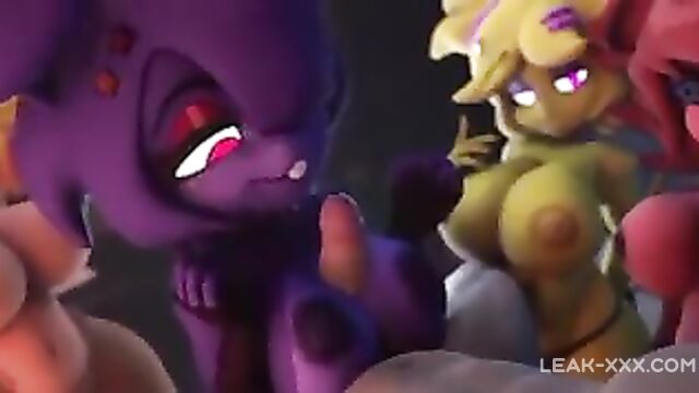 Sex with three Pretty Furry FNAF Girls - 4 image