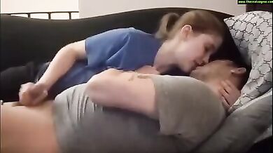 Horny mother jerked off her son