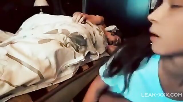 Real sister sucks her sleeping brother's dick - 1 image