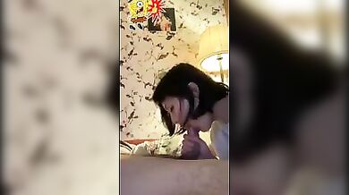 Sweet teen daughter pleases daddy with a juicy blowjob pov