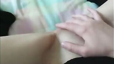 Brother fingering his little sister's pink pussy