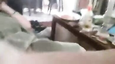 Dad is eating cum, brother and sister are masturbating pov