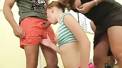 Mature mom gives her daughter a good lesson in fucking