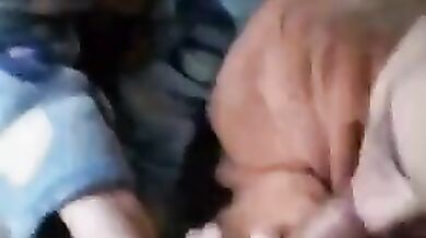 Russian wife and daughter suck father's dick together pov