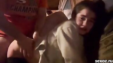 Father thrusts a big dick into his 18 yo daughter