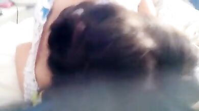 Mom with glasses sucks son's dick pov